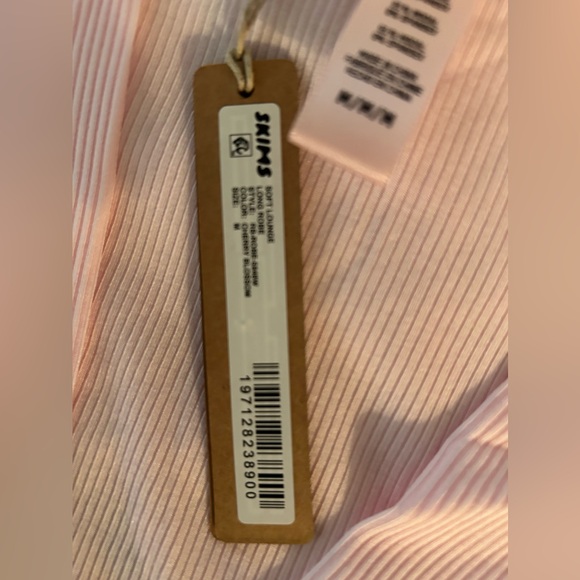 SKIMS Valentine’s Cherry Blossom Pink Soft Lounge Long Robe Medium Rib NWT New M - Picture 7 of 15